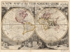 1700 / 1726 Wells Double Hemisphere Map of the World