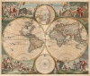 1665 Frederick de Wit Double Hemisphere Map of the World (First State)
