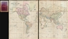 1844 Teesdale Wall Map of the World (w/ Republic of Texas)