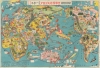 1932 Showa 7 Japanese 'World Adventure' World Map and Game