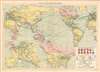 1935 George Philip Map of World Air Routes Before World War II