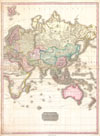 1818 Pinkerton Map of the Eastern Hemisphere ( Asia , Africa , Europe , Australia)