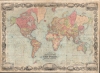 1856 Colton 'Embellished' Wall Map of the World
