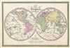 1849 Mitchell Map of the World in Hemispheres