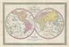 1850 Mitchell - Cowperthwait Map of the World in Hemispheres