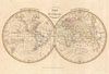 1799 Cruttwell Map of the World in Hemispheres