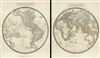1835 Hall Map of the World in Hemispheres (2 Maps)