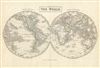 1844 Black Map of the World in Two Hemispheres