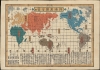 1840 Japanese World Map on Mercator Projection, with Recent Discoveries