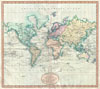 1801 Cary Map of the World on Mercator Projection