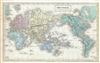 1851 Black Map of the World on Mercator's Projection