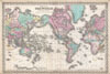 1855 Colton Map of the World on Mercator Projection