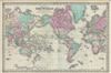 1856 Colton Map of the World on Mercator's Projection