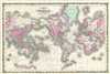 1861 Johnson Map of the World on Mercator Projection