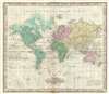 1825 Tanner World Map on Mercator's Projection