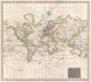 1814 Thomson Map of the World on Mercator's Projection showing Exploratory Routes