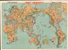 1933 Keizo Shimada Japanese Manga Pictorial Map of the World