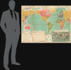 1942 CBC Pictorial Wall Map of the World, World War II