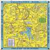 1948 Jolly Lindgren Humerous Pictorial Map of Yellowstone National Park
