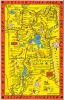 1936 Jolly Lindgren Pictorial Map of Yellowstone Park and Jackson Hole (Silkscreened)