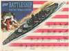 1944 Army Information Branch Newsmap WWII Propaganda Broadside of a Battleship