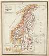 1871 Sikkel Manuscript Map of Scandinavia (Norway, Sweden, Denmark)