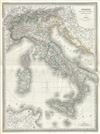 1860 Dufour Map of Italy