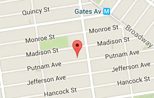 Map showing the Geographicus gallery location in Brooklyn